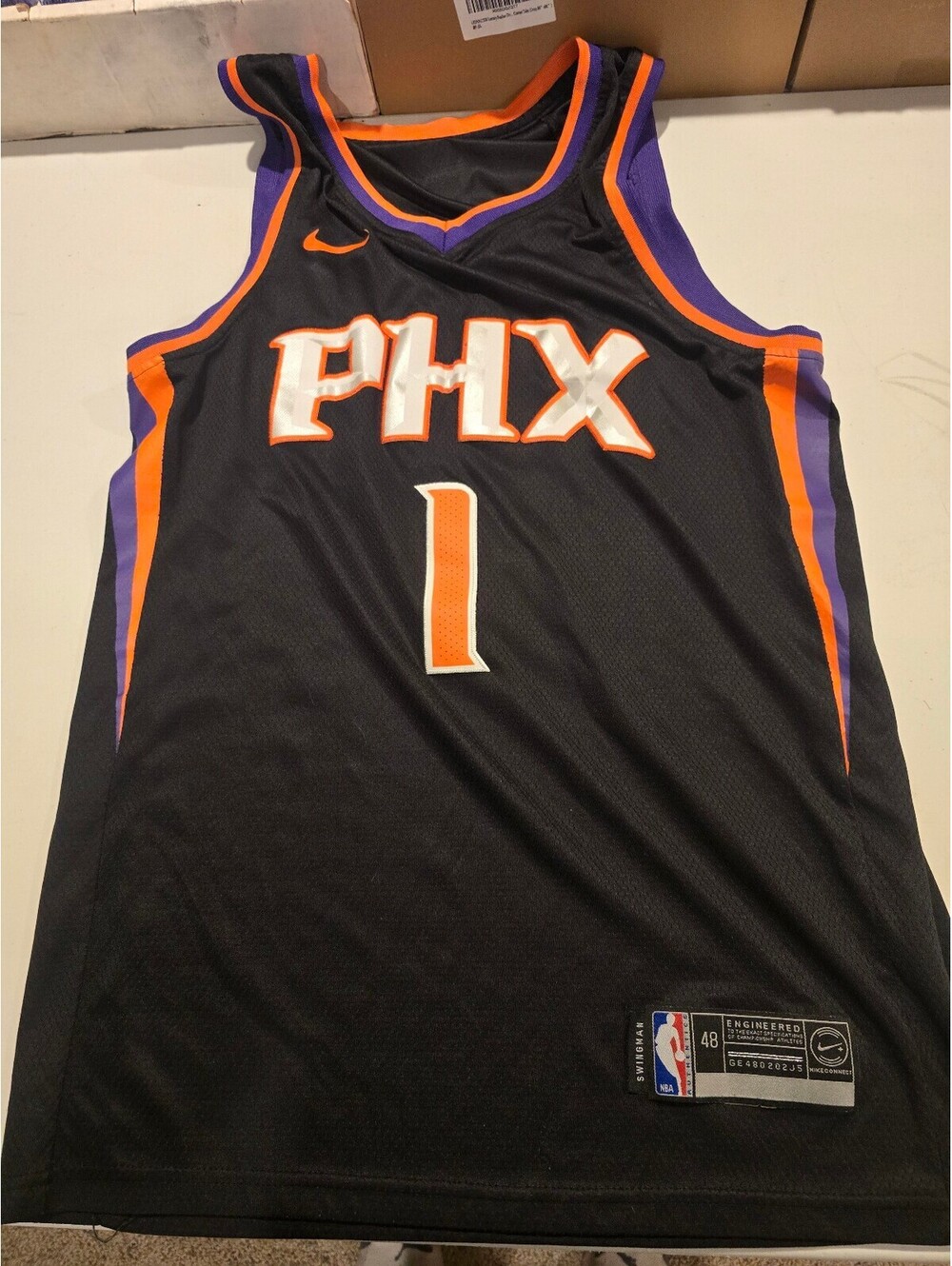 Nike Phoenix Suns Devin Booker #1 NBA Swingman Jersey Black Size 48